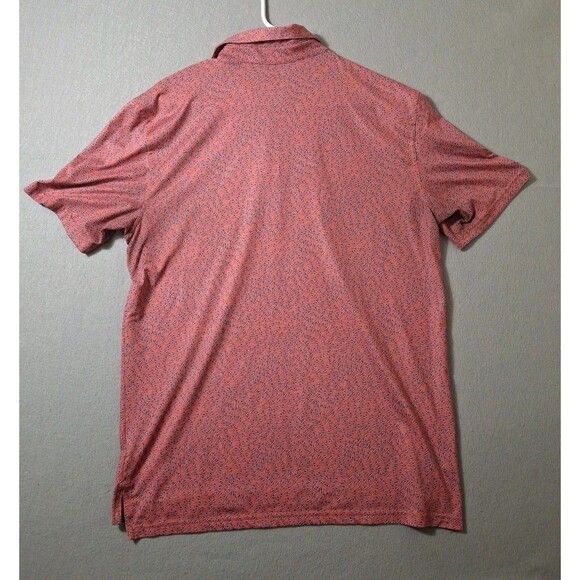 Southern Tide Shirt Mens Medium Shark Print AOP Performance Golf Polo Cocktail - Picture 4 of 7